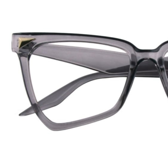 Photochromic non prescription glasses. Grey, stud detail - Picture 2 of 3